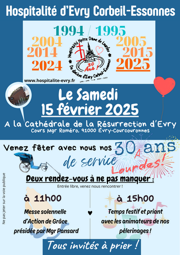 Flyer 30 ans Hospitalité Evry 15 février 2025 Vignette
